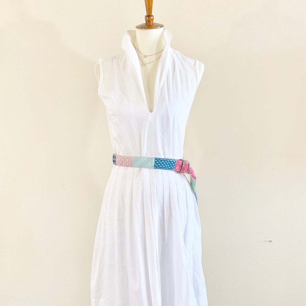 SARI GEURON White Flowy V-neck Dress